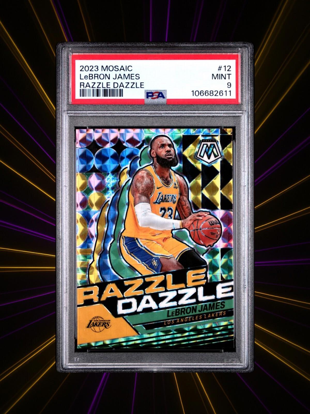 2023 Panini Mosaic Basketball - LeBron James #12 - Razzle Dazzle - PSA 9