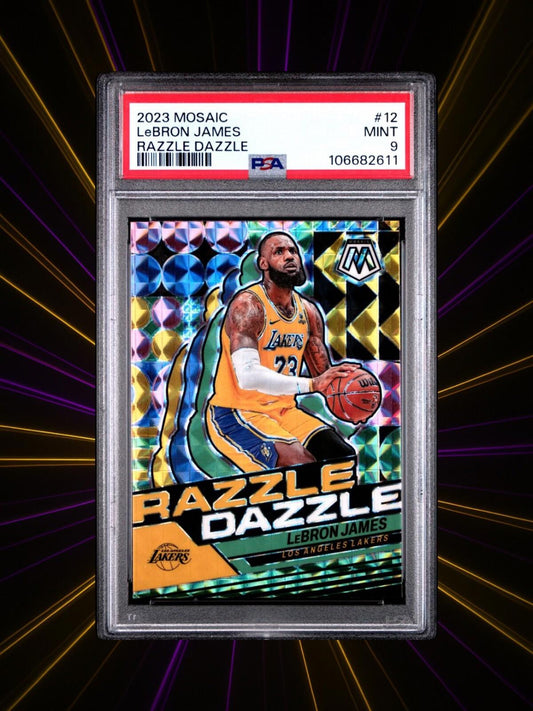 2023 Panini Mosaic Basketball - LeBron James #12 - Razzle Dazzle - PSA 9