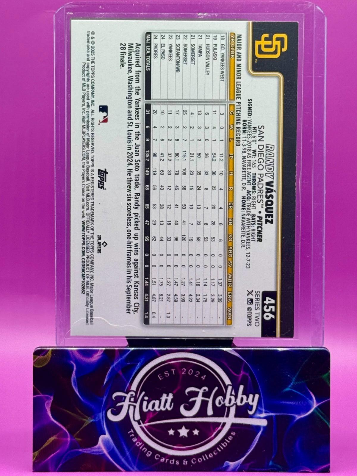 2025 Topps Series 2 - Randy Vasquez #456 - Pink Holofoil