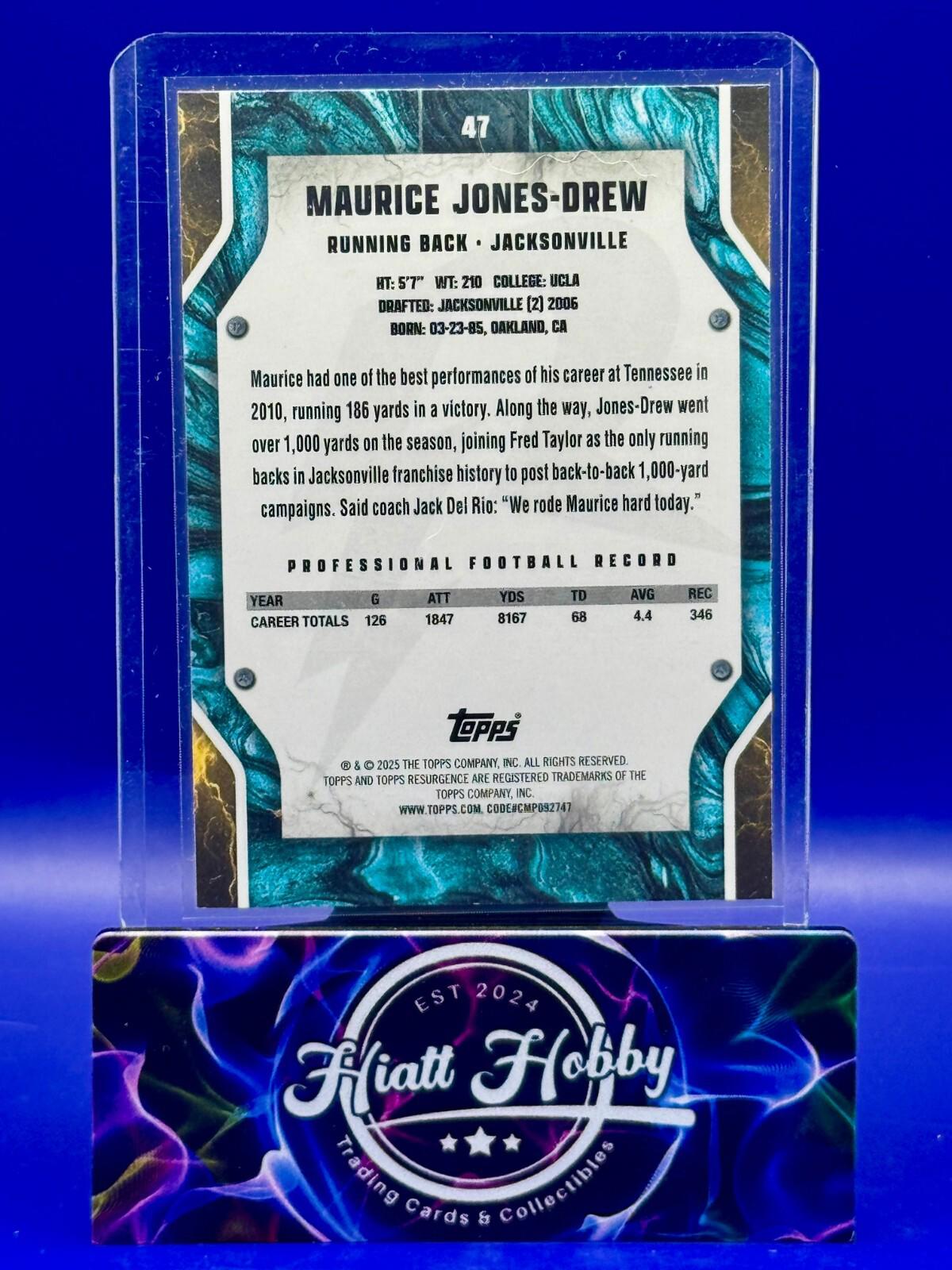 2024 Topps Resurgence - Maurice Jones-Drew #47 - Blue & Orange Spark