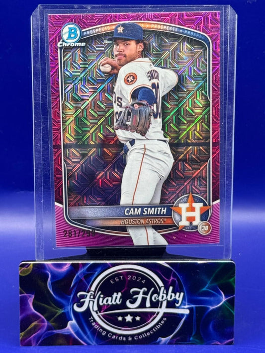 2025 Bowman Chrome - Cam Smith #BCP-48 - Fuchsia Mojo Refractor /299 (RC)