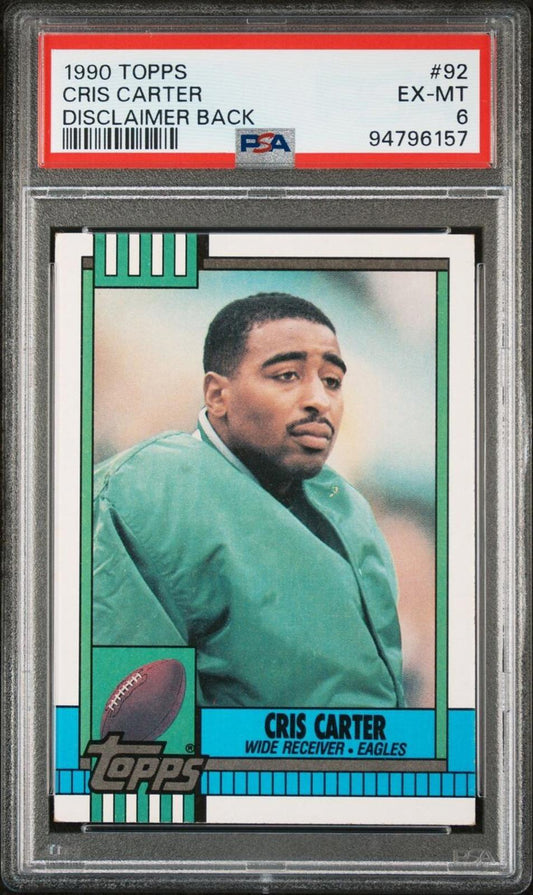 1990 Topps - #92 Cris Carter PSA 6