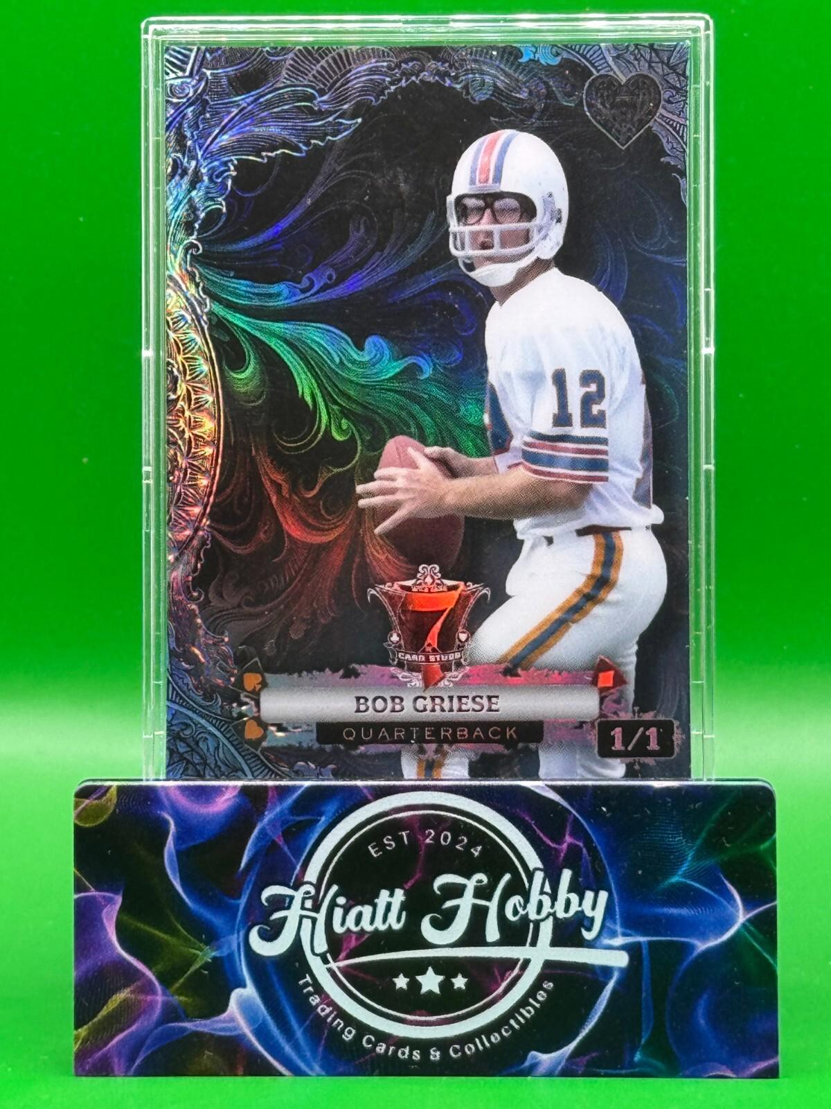 2024 Wild Card 7-Card Stud - Bob Griese #CH7CS-BG - Black 1/1