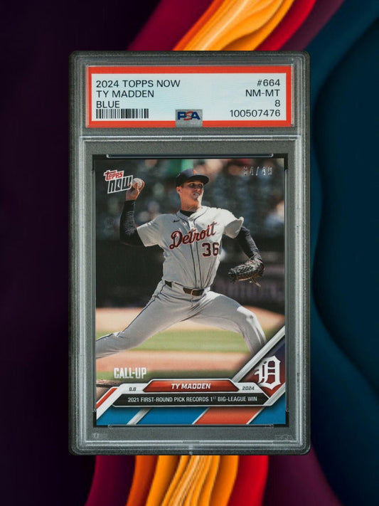 2024 Topps Now - Ty Madden #664 - Rookie Call-Up - Blue /49 - PSA 8