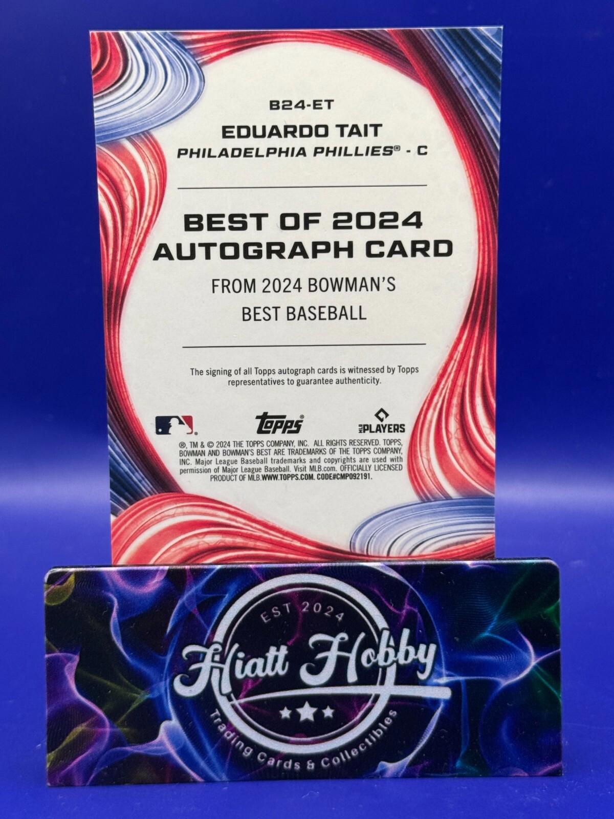 2024 Bowman's Best Baseball - Eduardo Tait #B24-ET - Auto