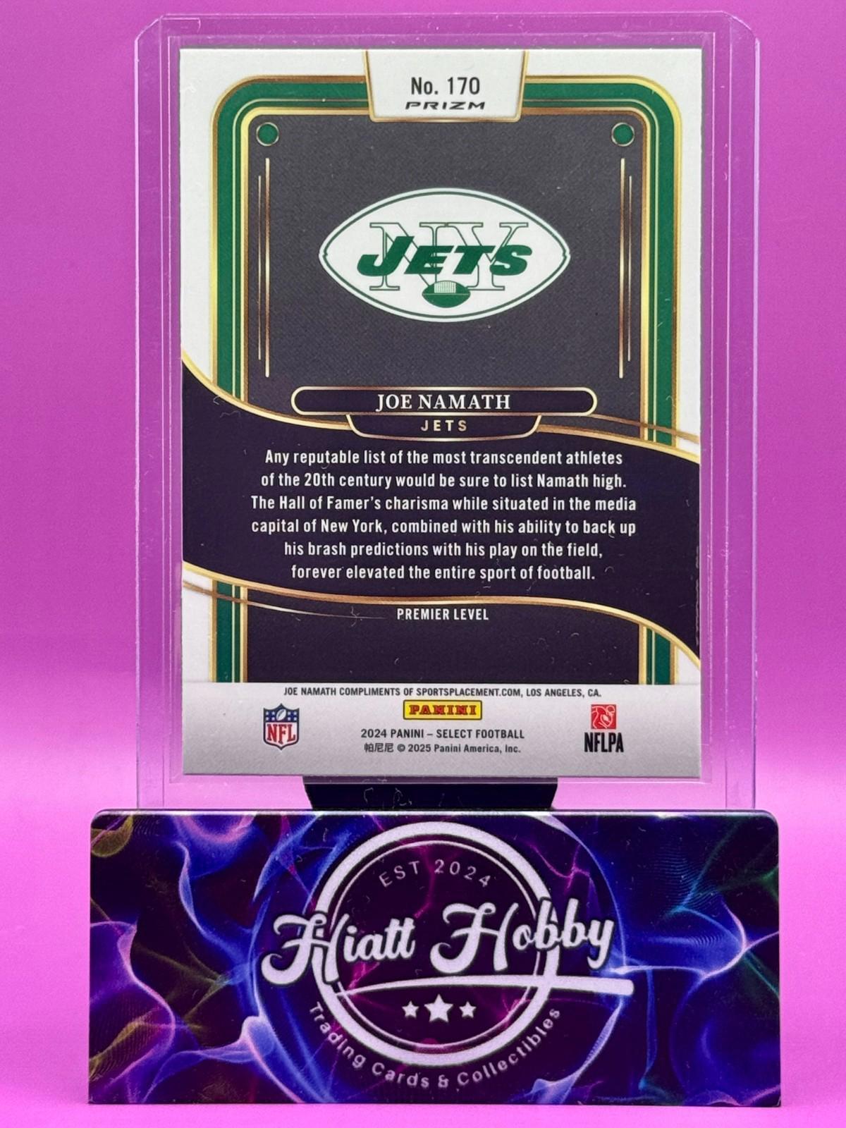 2024 Panini Select - Premier Level Joe Namath #170 Black & Green Shock Prizm