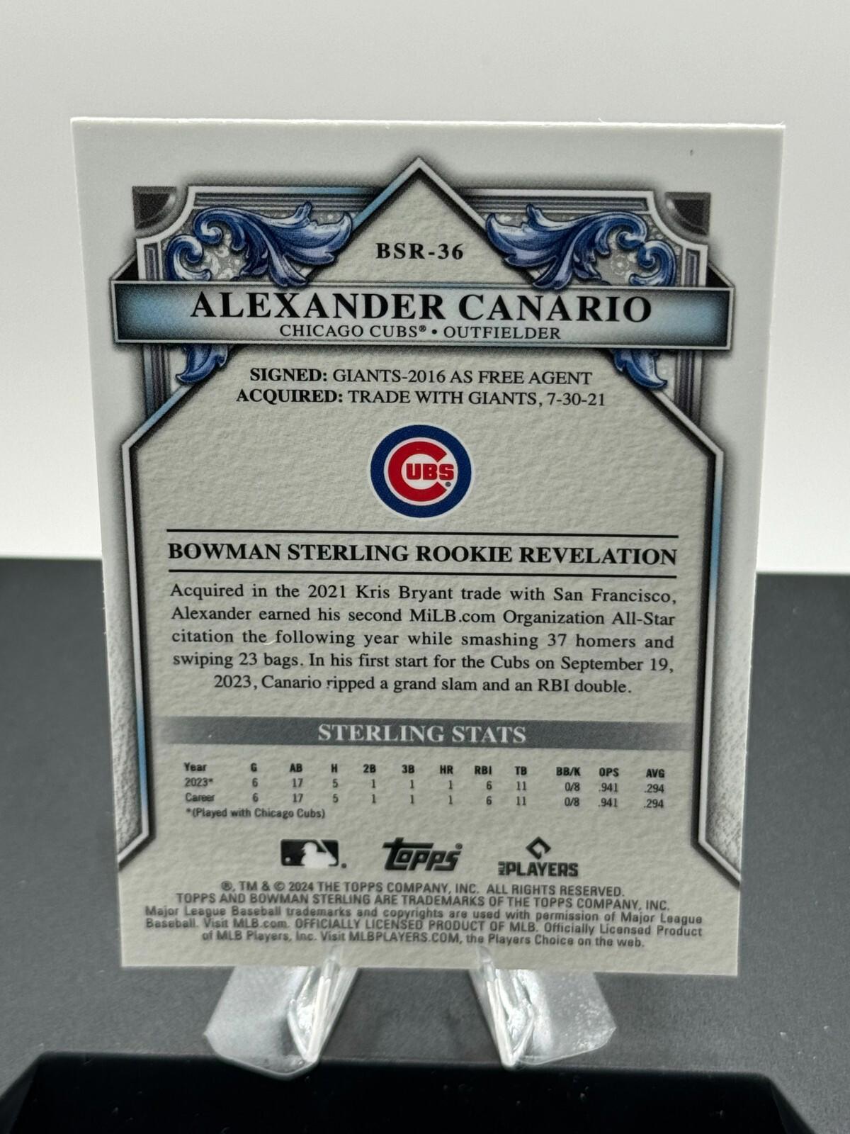 2024 Bowman Sterling - Alexander Canario #BSR-36