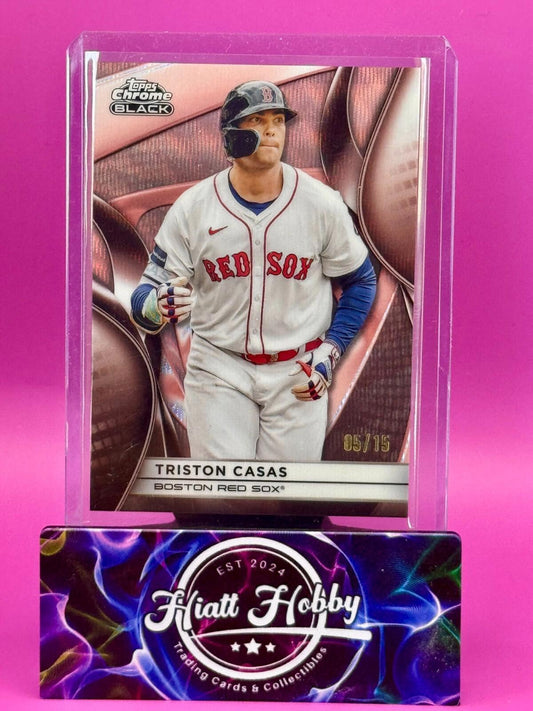 2025 Topps Chrome Black - Triston Casas #110 - Rose Gold Wave Refractor /15