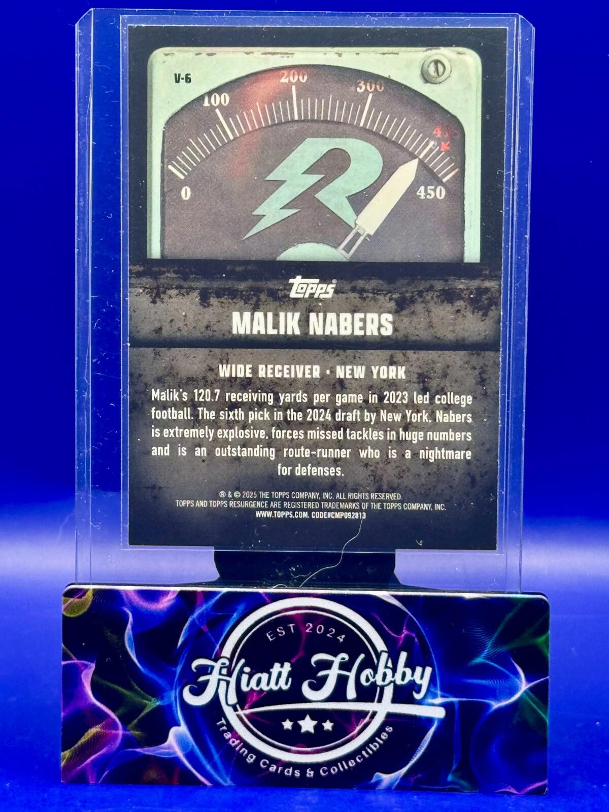 2024 Topps Resurgence - Malik Nabers #V-6 - Voltaic (RC)