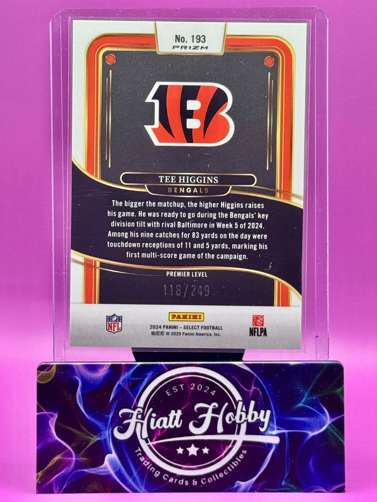 2024 Panini Select - Premier Level - Tee Higgins #193 - Red Shock Prizm /249