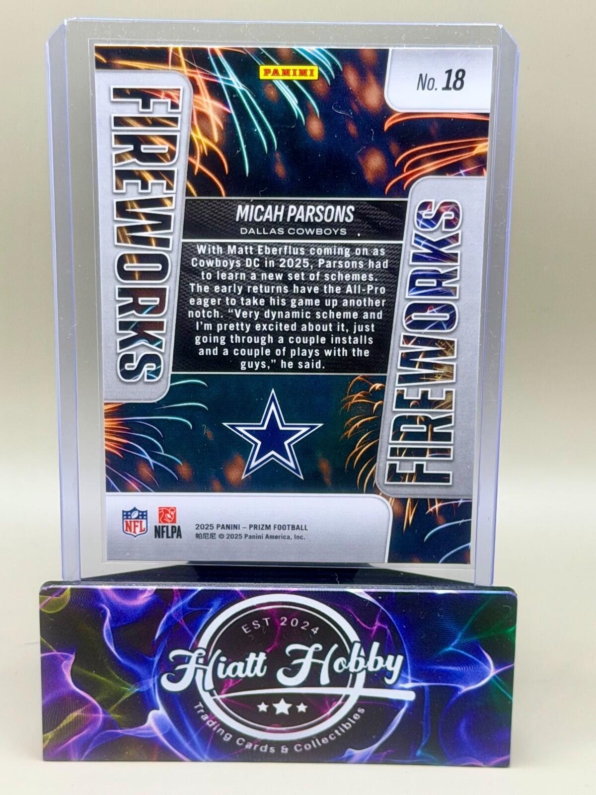 2025 Panini Prizm Football - #18 Micah Parsons - Fireworks