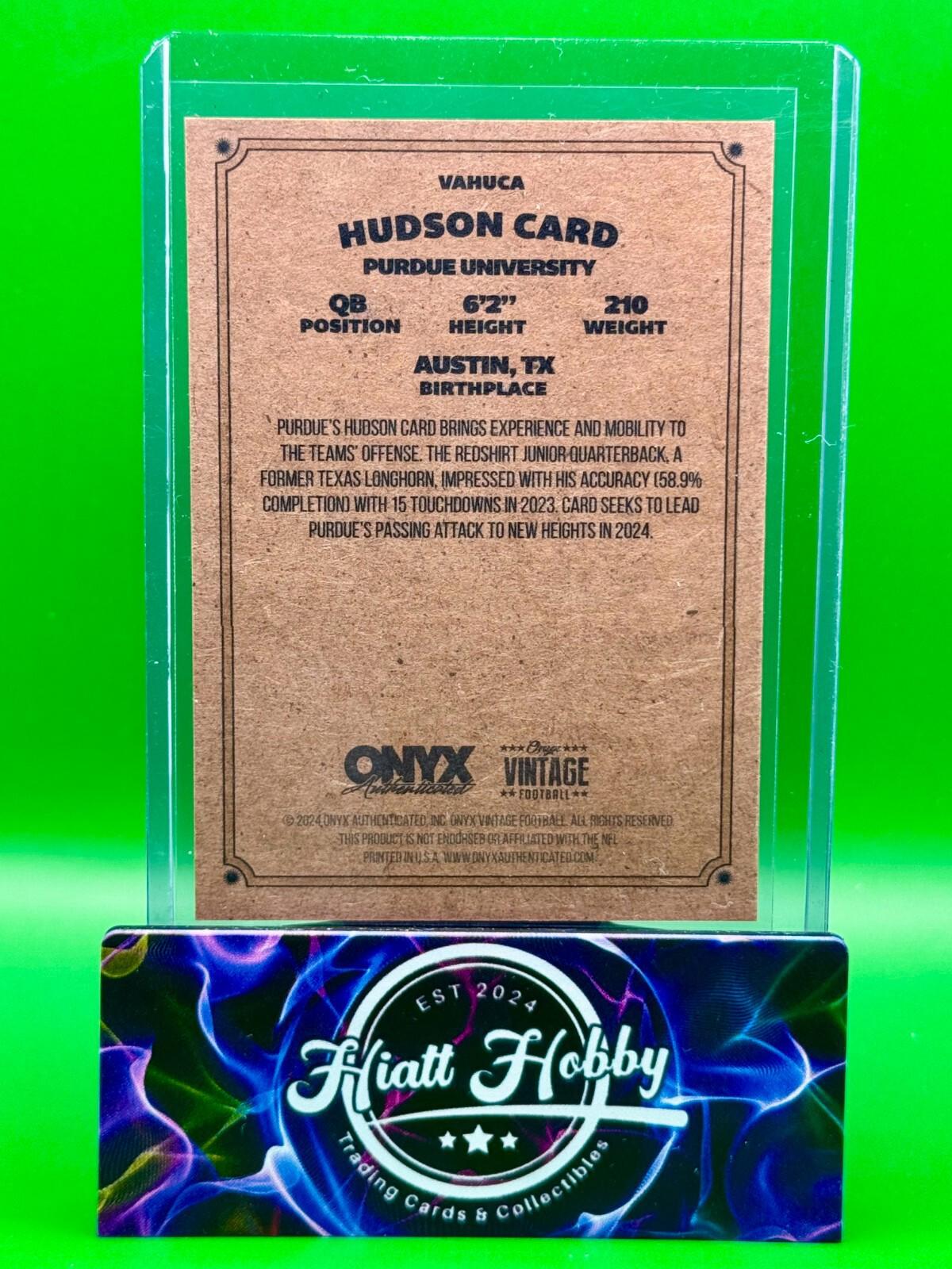 2024 Onyx Vintage Football - Hudson Card #VAHUCA - Auto (AU,RC)