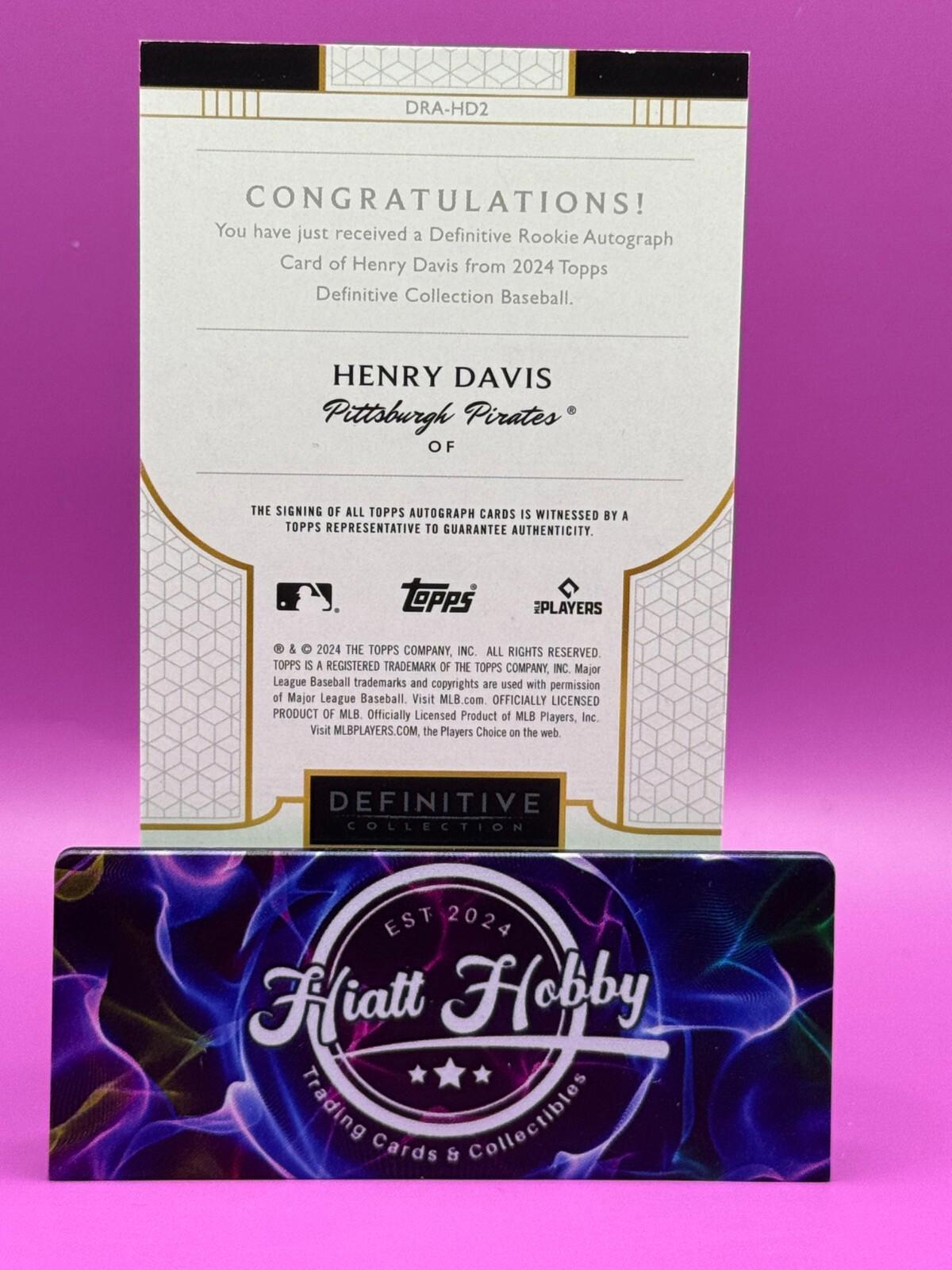 2024 Topps Definitive Collection - Henry Davis #DRA-HD2 - Auto /50