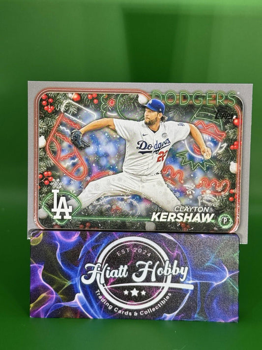 2024 Topps Holiday Clayton Kershaw #H92 Silver Glitter Los Angeles Dodgers