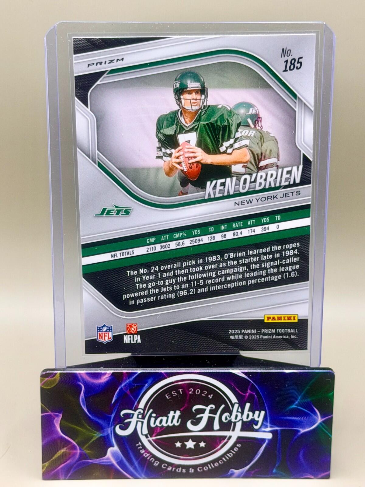 2025 Panini Prizm Football - #185 Ken O'Brien - White Disco Prizm
