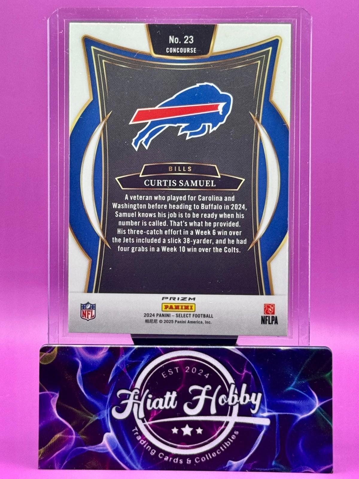 2024 Panini Select - Concourse - Curtis Samuel #23 Black & Green Shock Prizm