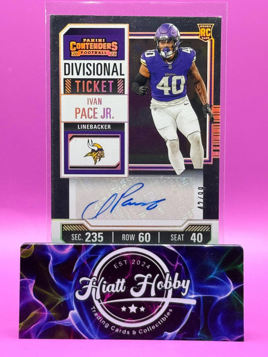 2023 Panini Contenders -  Divisional Ticket #194 Ivan Pace Jr. /99 (AU, RC)