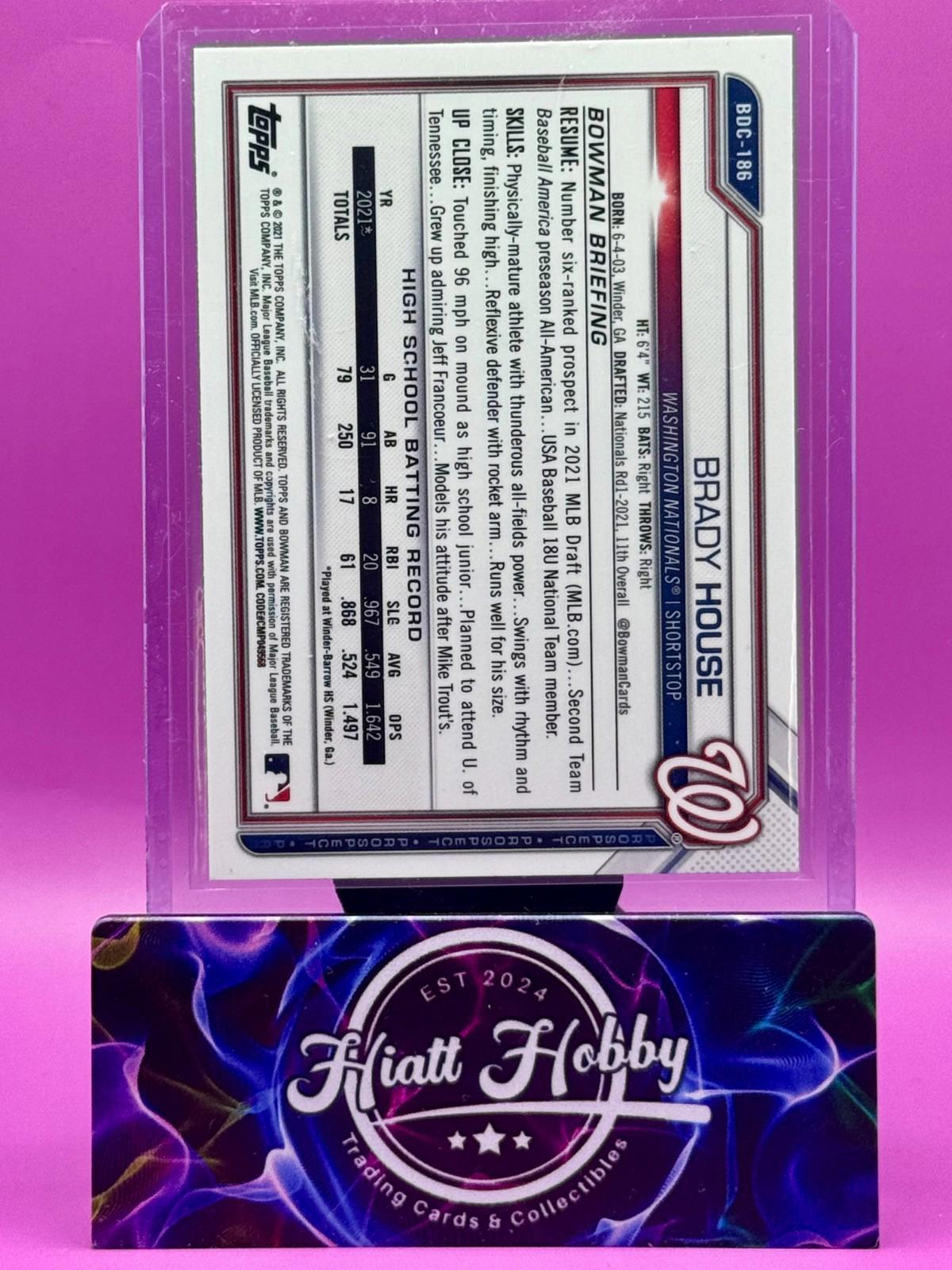 2021 Bowman Draft Chrome - Brady House #BDC-186  (RC)