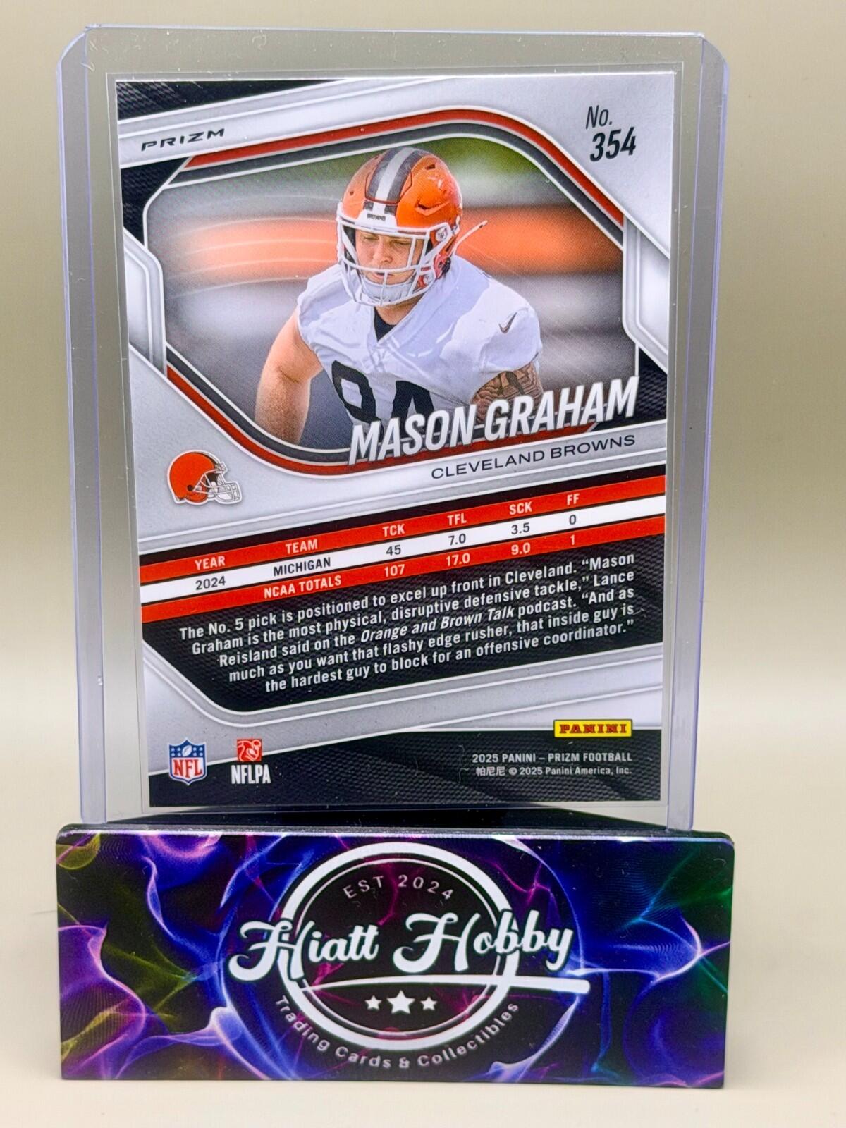 2025 Panini Prizm Football - #354 Mason Graham - White Disco Prizm (RC)