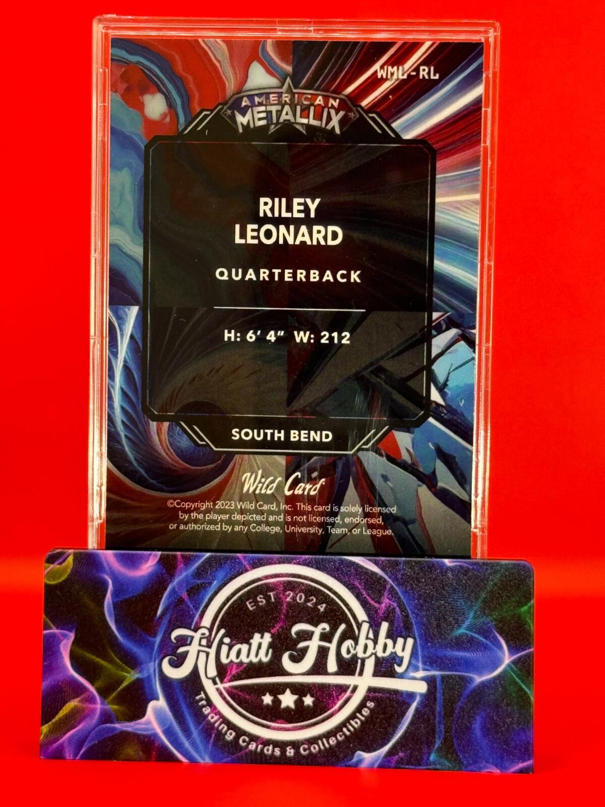 2023 Wild Card Metallix - Riley Leonard #WML-RL - Rainbow Foil /8