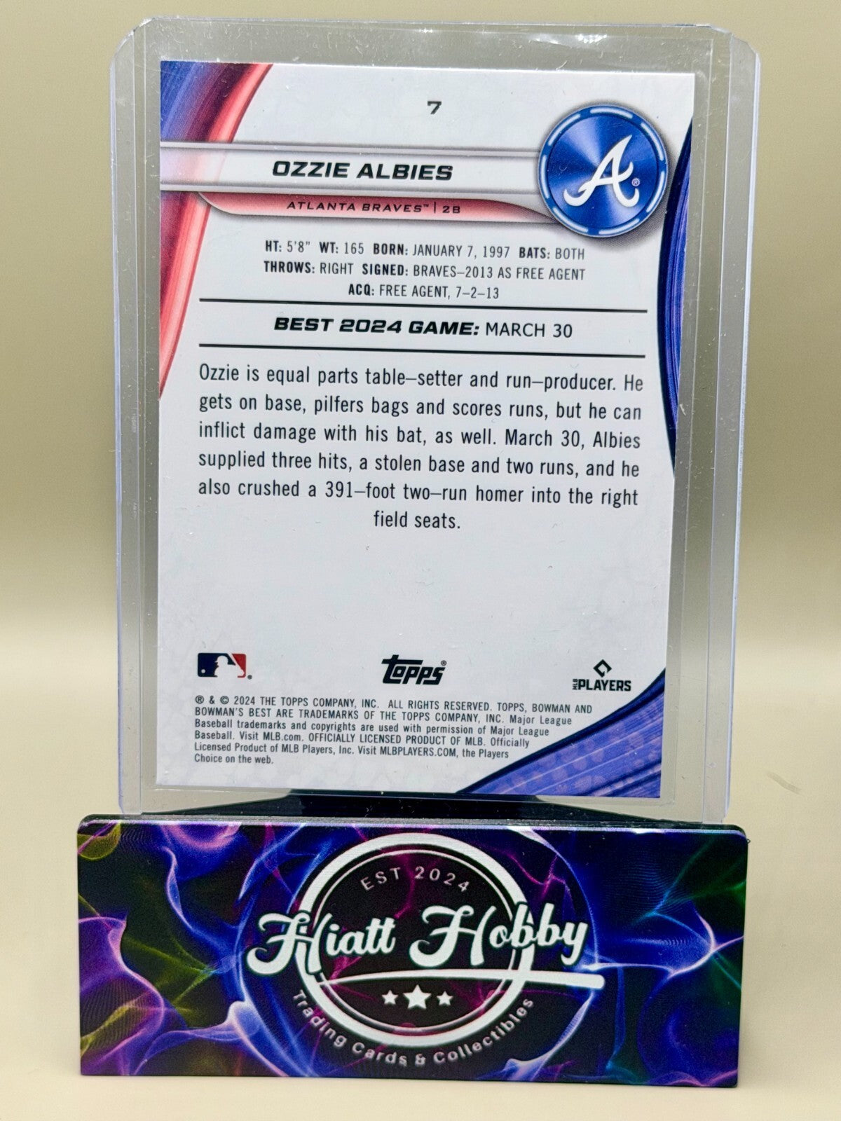 2024 Bowman's Best - #7 Ozzie Albies - Mini-Diamond /299 (RC)
