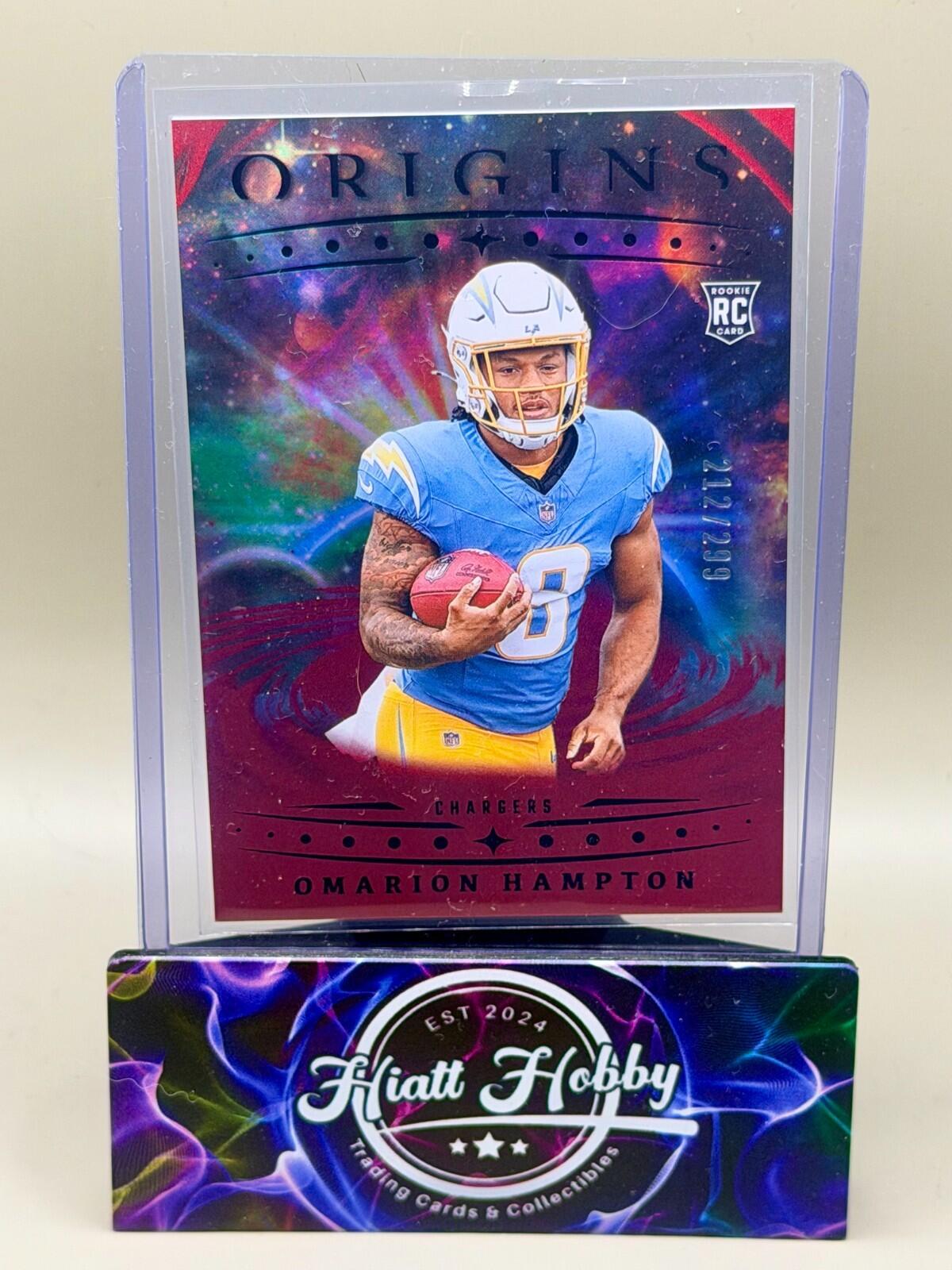 2025 Panini Origins Football - #134 Omarion Hampton - Holo Red /299 (RC)