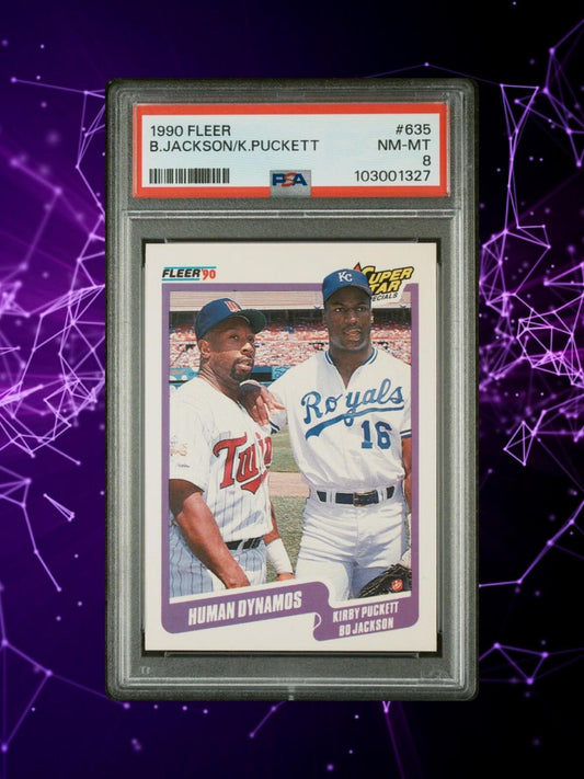 1990 Fleer Bo Jackson Kirby Puckett #635 - PSA 8
