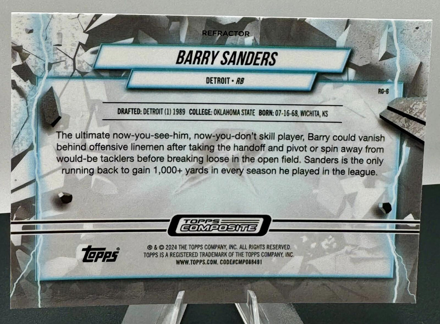 2023 Topps Composite - Resurgence Grounded Chrome Refractor - Barry Sanders #RG6