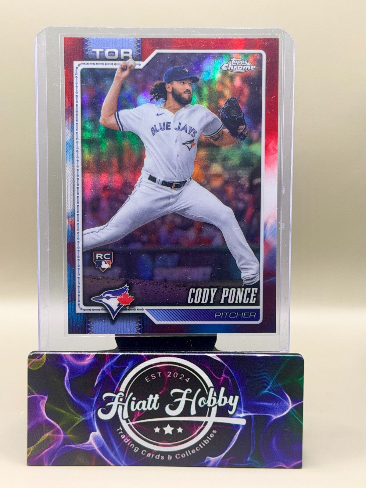 2026 Topps Chrome - #112 Cody Ponce - Red White Blue Refractor (RC)