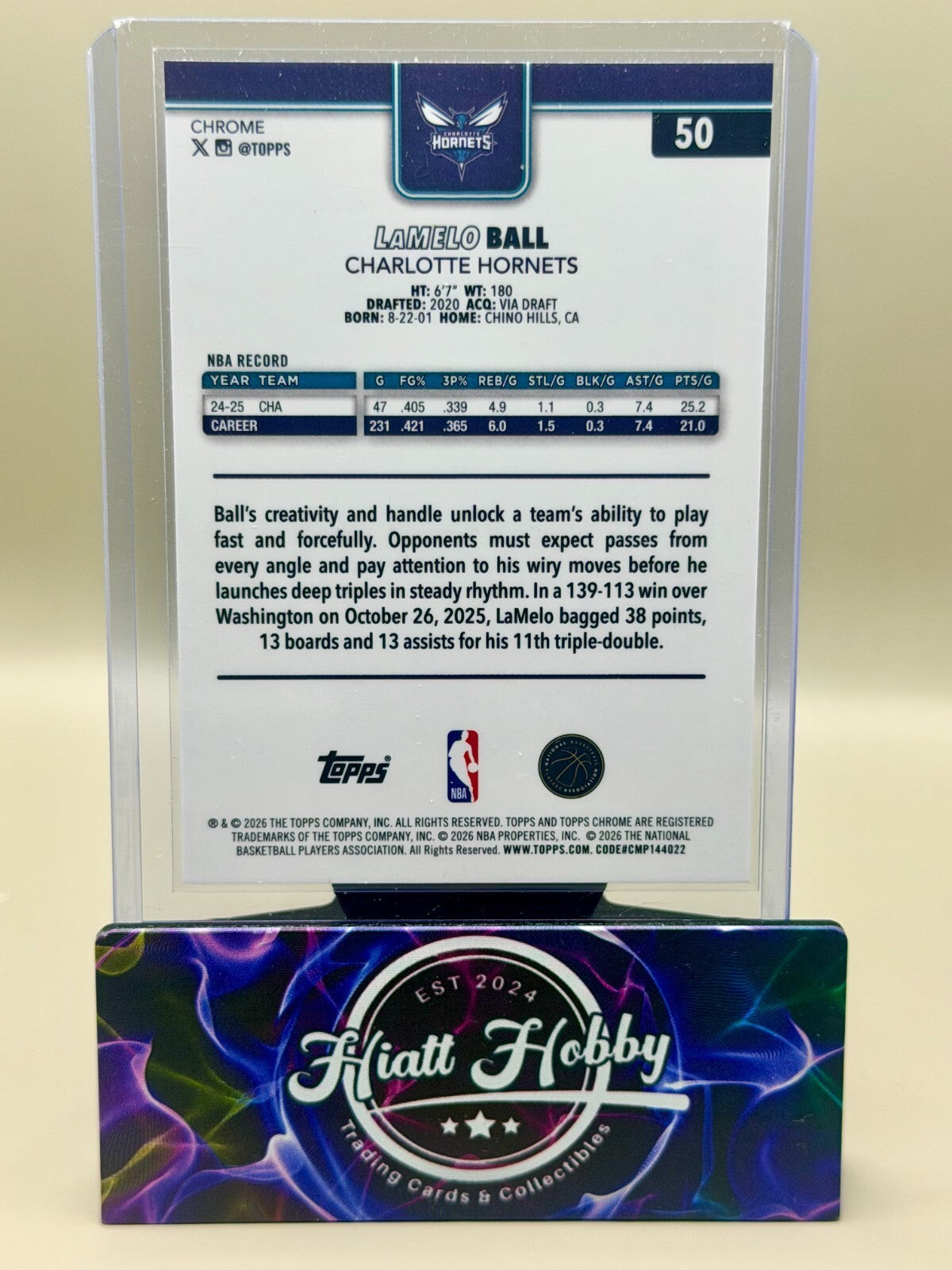 2025-26 Topps Chrome Update - #50 LaMelo Ball - Red White & Blue Refractor