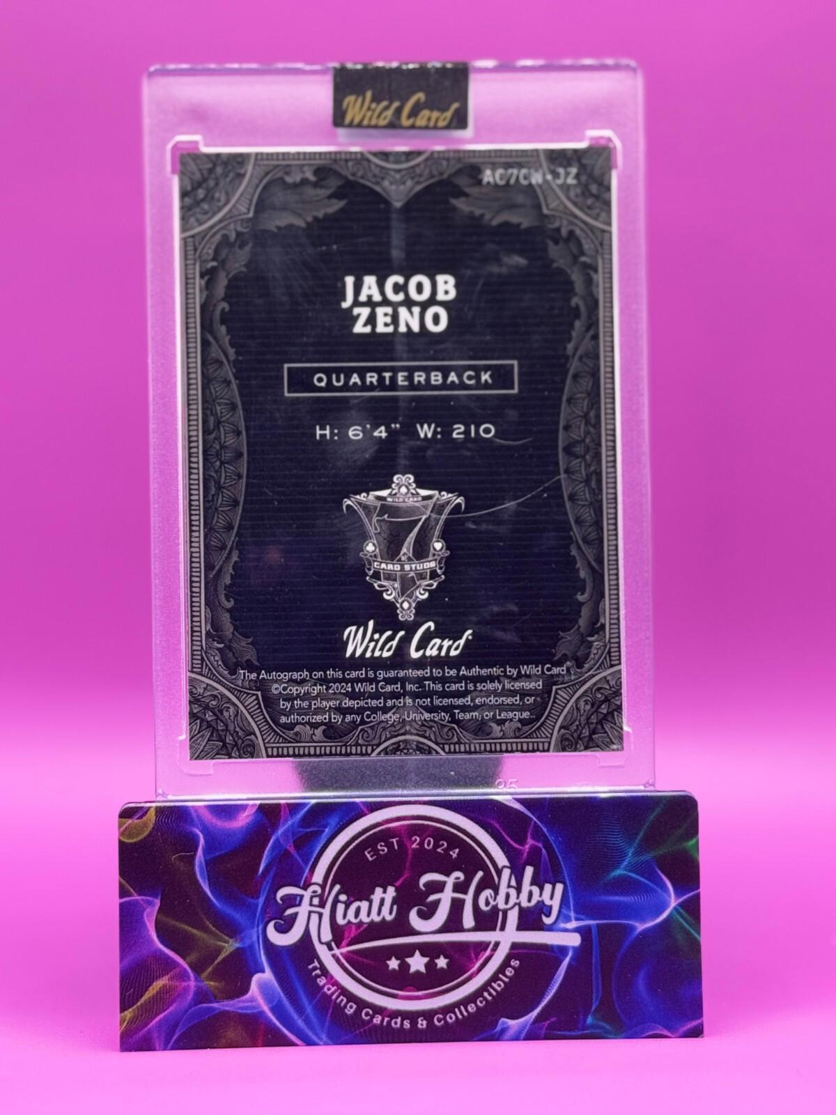 2024 Wild Card 7-Card Stud - Jacob Zeno #AC7CW-JZ - Silver Rainbow Auto 3/3