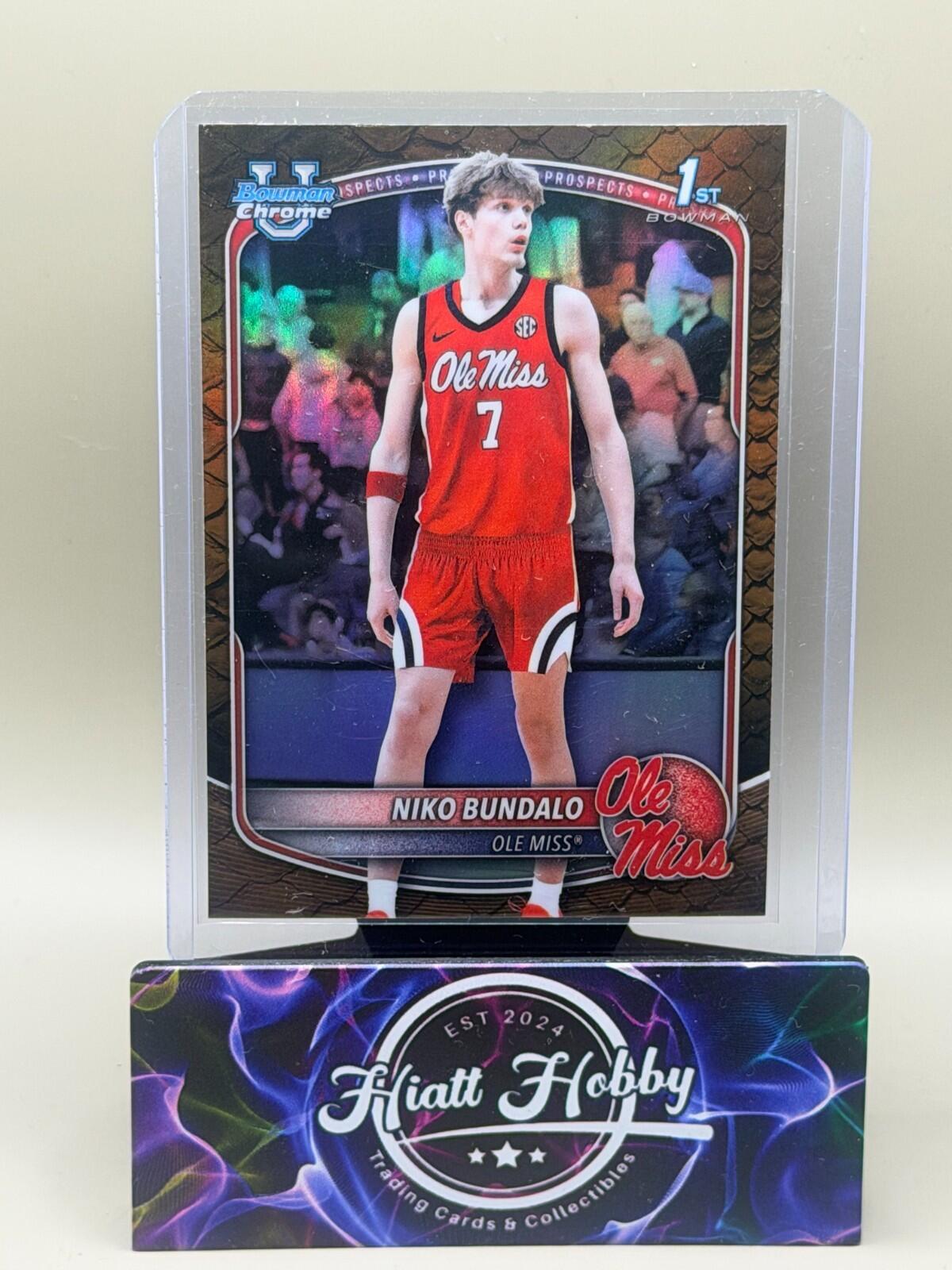 2025-26 Bowman Chrome Basketball #BCP-18 Niko Bundalo Reptilian Refractor (1st)