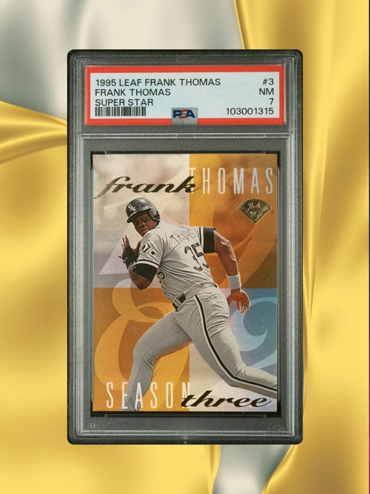 1995 Leaf Baseball - Frank Thomas #3 - Frank Thomas Super Star - PSA 7