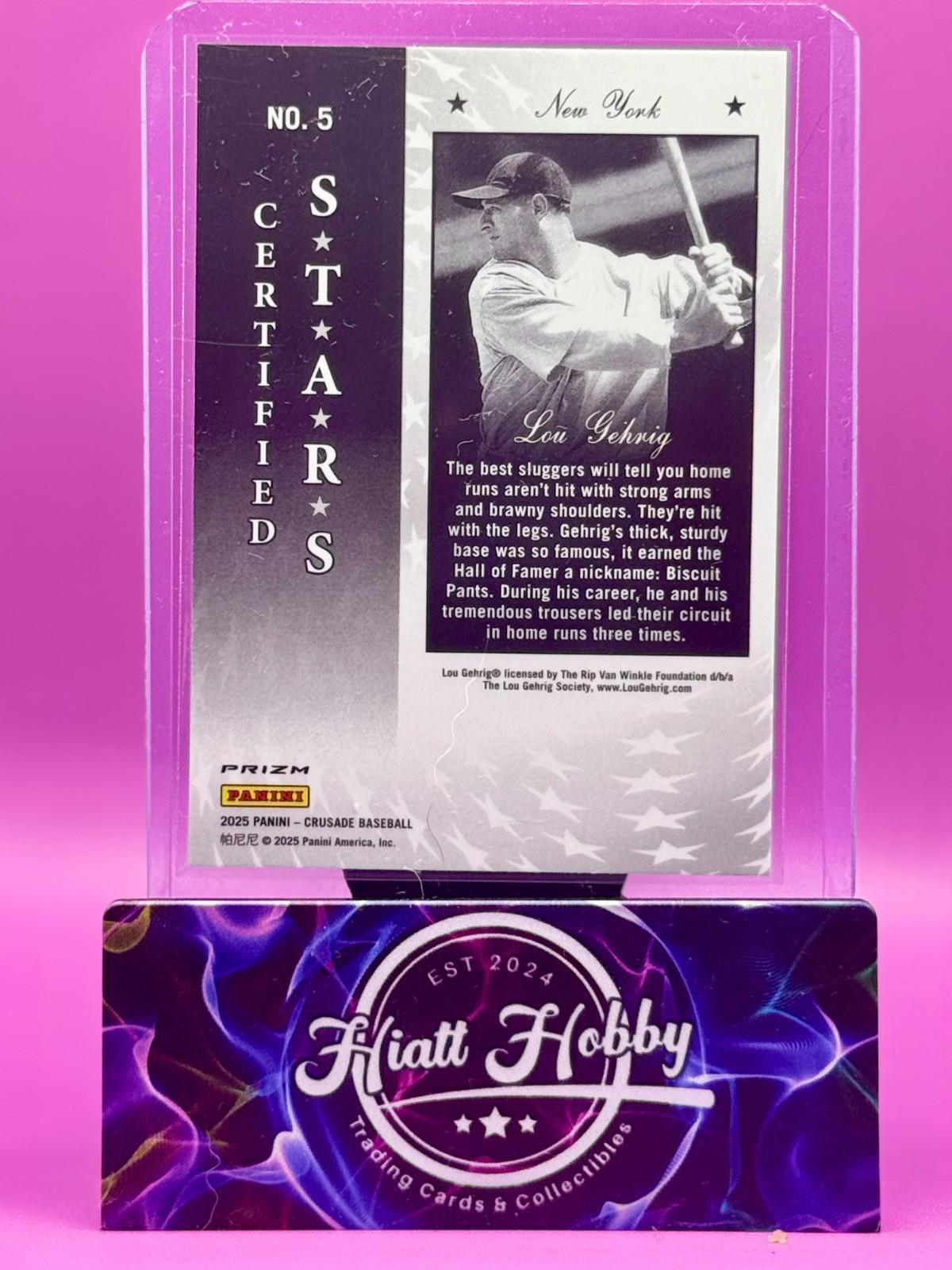2025 Panini Crusade - Lou Gahrig #5 - Certified Stars - Silver Prizm