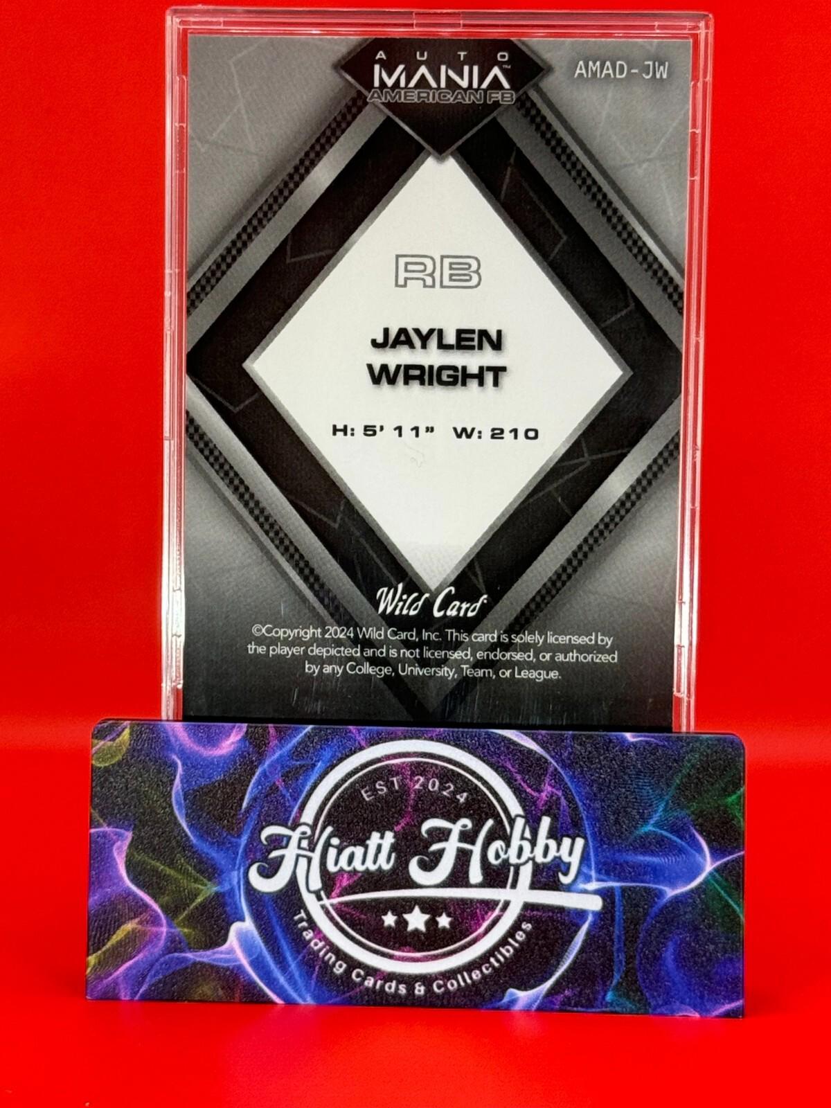 2024 Wild Card Auto Mania - Jaylen Wright #AMAD-JW - Flag rainbow Foil 25/25