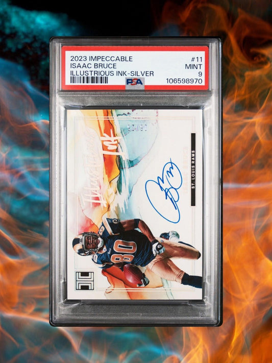 2023 Panini Impeccable - Isaac Bruce - Illustrious Ink - Silver Auto /25 - PSA 9