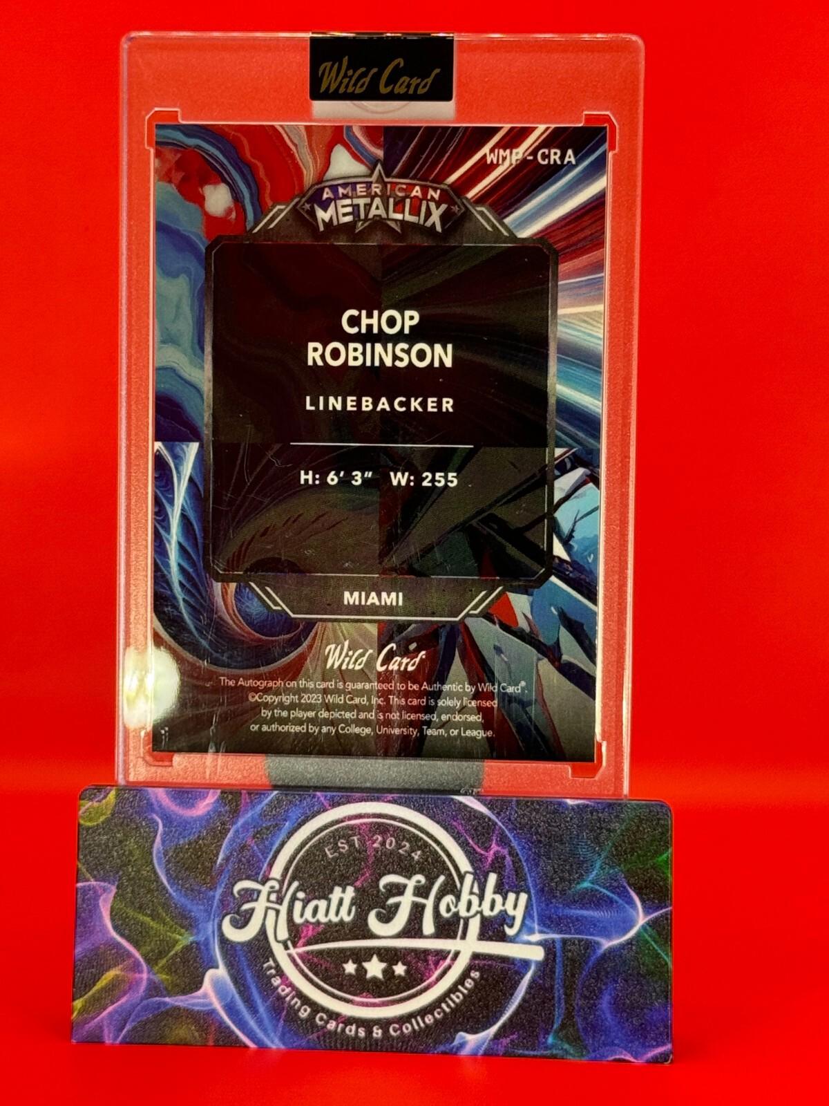 2023 Wild Card Metallix - Chop Robinson #WMP-CRA - Red Shock Auto /4