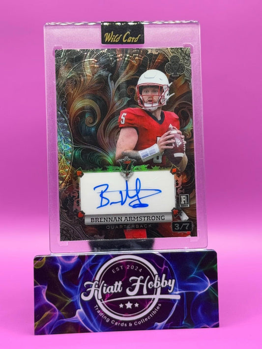 2024 Wild Card 7-Card Stud - Brennan Armstrong #AC7CS-BA -Copper Rainbow Auto /7