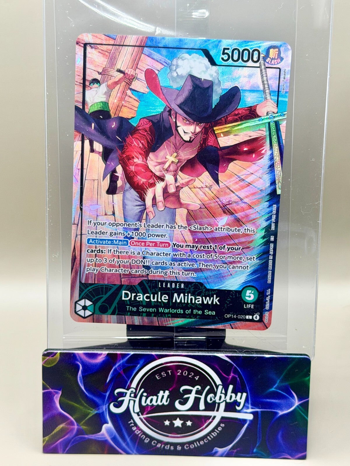 PSA July Magazine Promo Card One Piece TCG Dracule Mihawk Leader OP14-020 Sealed