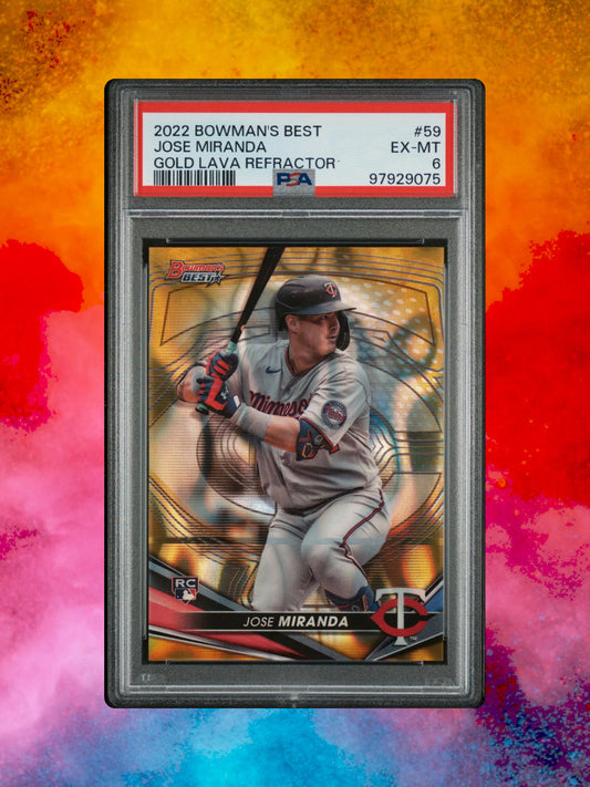 2022 Bowman Best Jose Miranda #59 - Gold Lava Refractor /75 - PSA 6