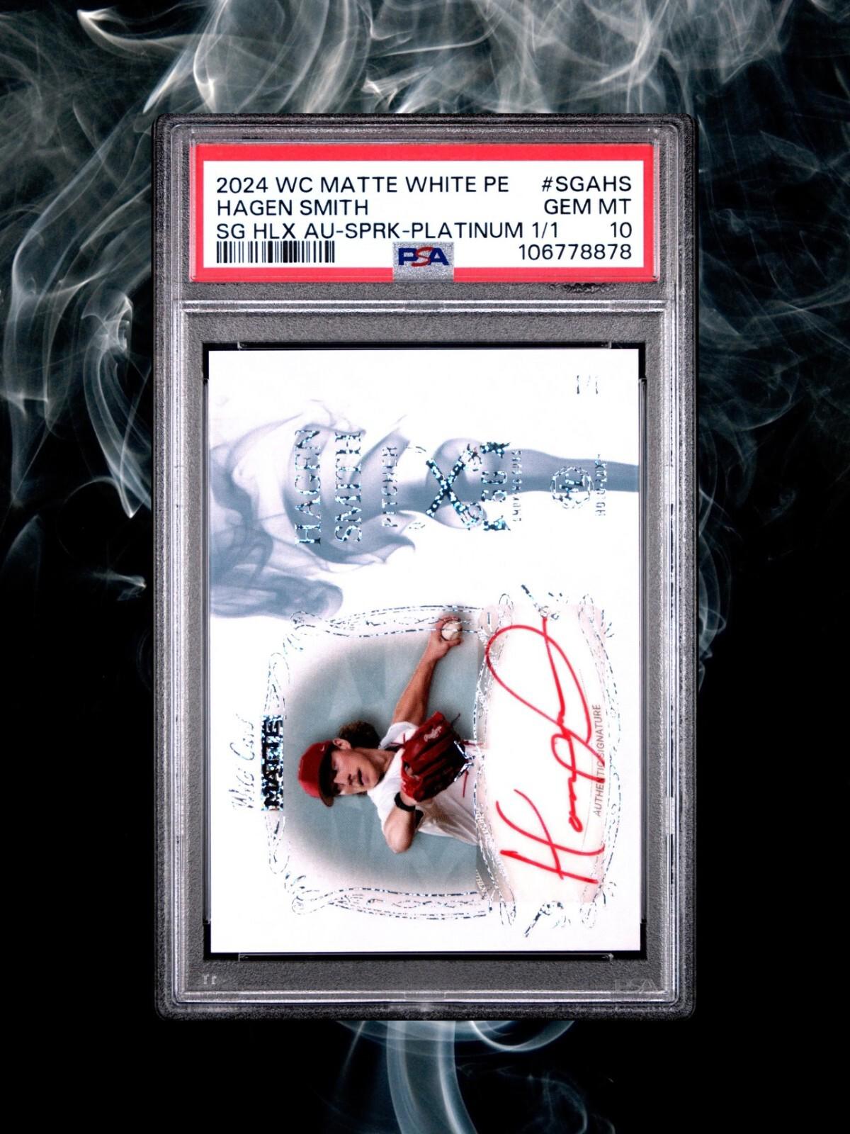 2024 WCMatte - Hagen Smith Smoking Gun Auto - Platinum Sparkle Holo-Lux - PSA 10