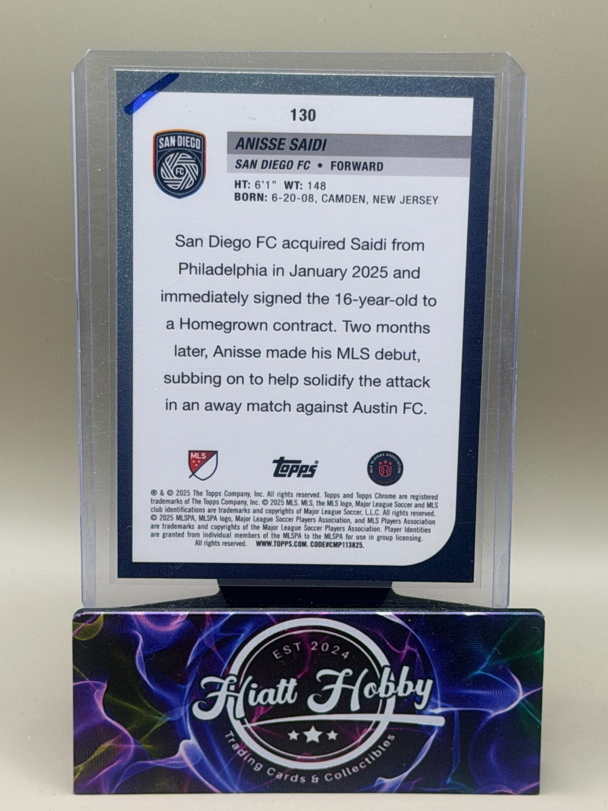 2025 Topps Chrome MLS Soccer - #130 Anisse Saidi - Wave Refractor (RC)