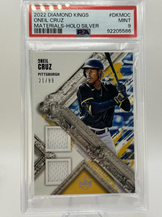 2022 Panini Diamond Kings DK Materials Holo Silver /99 Oneil Cruz Rookie RC PSA 9