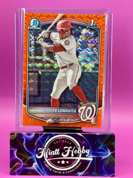 2025 Bowman Chrome -  Caleb Lomavita #BCP-120 - Orange Geometric Refractor /25