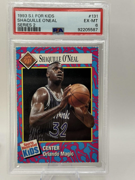 1992-93 S.I. For Kids Shaquille O'Neal Series 2 Rookie RC #131 PSA 6 HOF