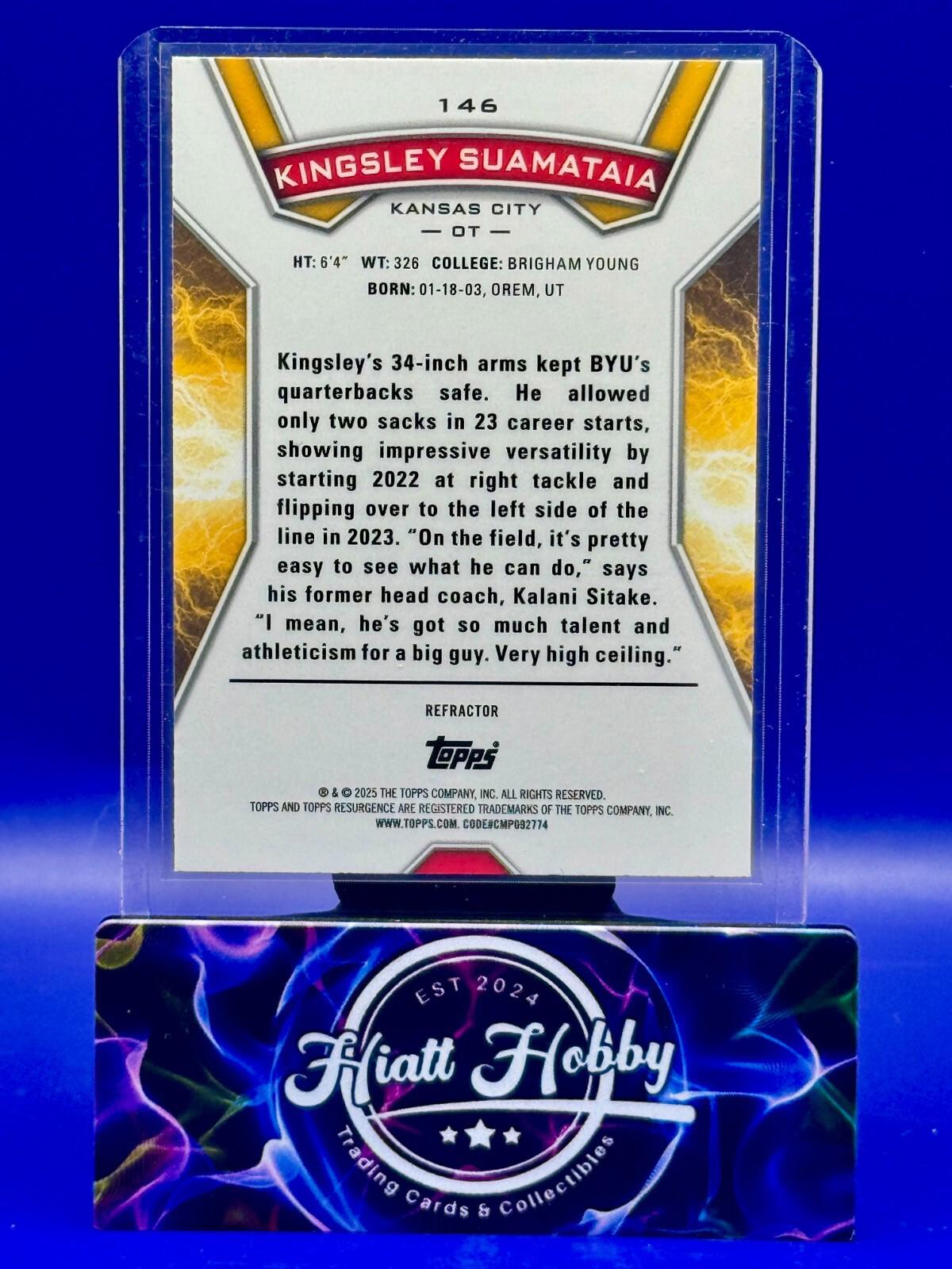 2024 Topps Resurgence - Rookies Kingsley Suamataia #146 - Refractor (RC)