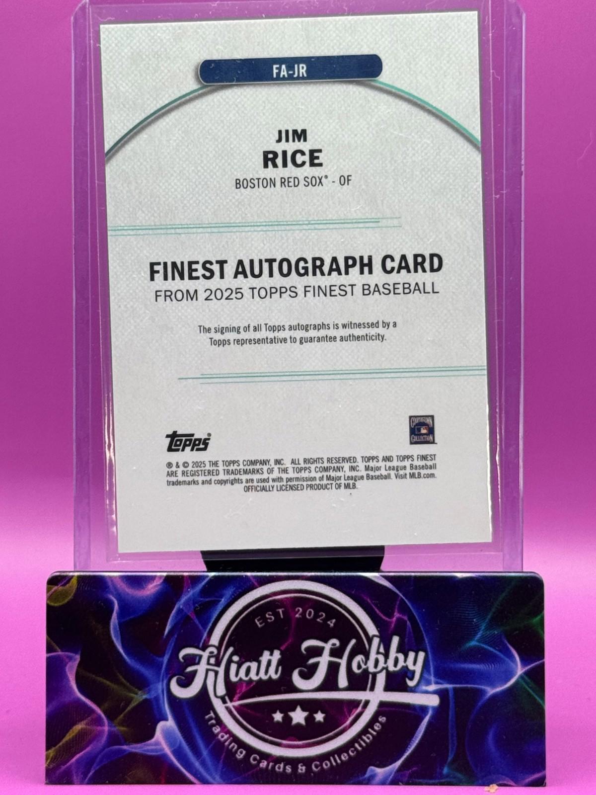2025 Topps Finest - Jim Rice #FA-JR - Purple Auto /125 (AU)