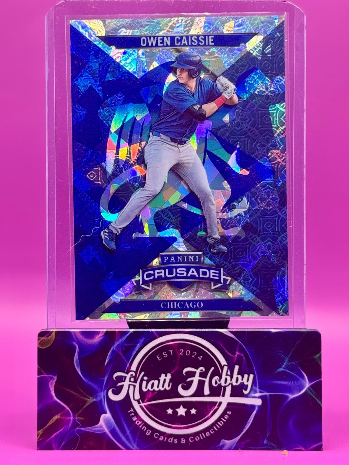 2025 Panini Crusade - Owen Caissie #76 - Blue Crusade - Cracked Ice (RC)