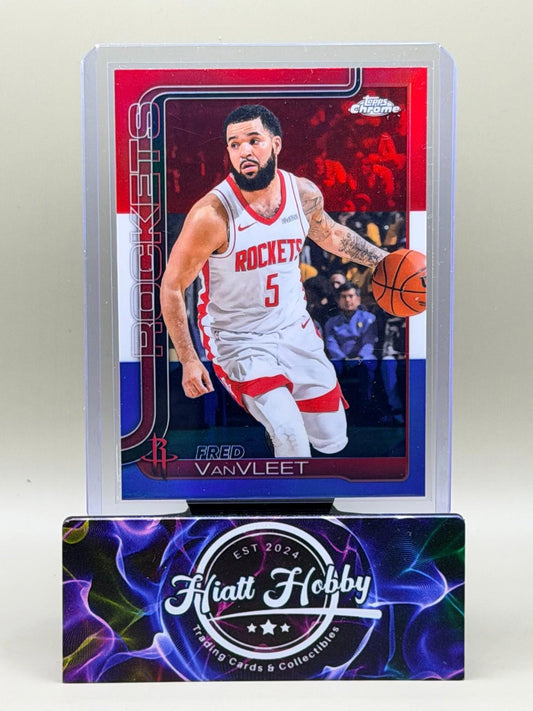 2025-26 Topps Chrome - Fred VanVleet #66 Red White & Blue Refractor