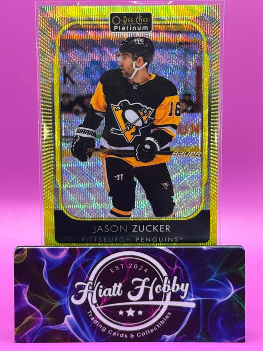 2021-22 O-Pee-Chee Platinum - #42 Jason Zucker - Neon Yellow Surge